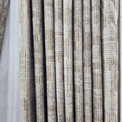 2pcs Textured Curtain (Each 1.5M) with 1Pc Sheer 1.5M