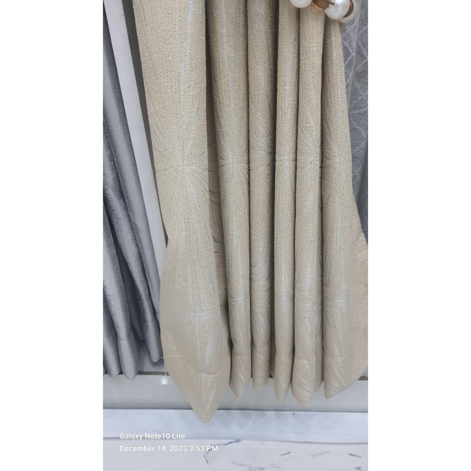 2PCS Modern Window Curtains Light Grey Patterned Measuring 2M+2M With A 1Pc Sheer 3M. Ideal For Living Room/bedroom/dining Room/study Room/home Office (exclusive Sheer). With White Plastic Eyelets