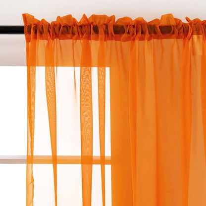 2Pcs New Arrival Orange Sheers with Rod Pocket Header (1.5m+1.5m)