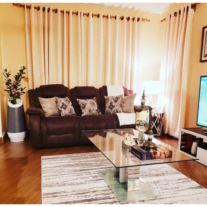Cream Curtain 2Pcs (1.5m)each 2M White sheer For living room window and door