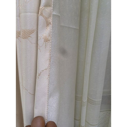 2PCS Modern Window Curtains Beige With Patterns Measuring 2M+2M With A 1Pc Sheer 3M. Ideal For Living Room/bedroom/dining Room/study Room/home Office (exclusive Sheer). With White Plastic Eyelets