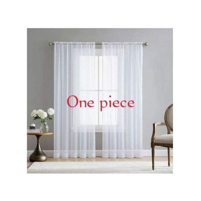 Two Panels Of Beige Curtains EACH 2m Long + 3m FREE SHEER