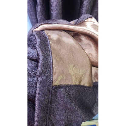 2Pcs BROWN  Curtains 3M (1.5M +1.5M) + 1Pc FREE FROLRAL SHEER (2M) window with a length of 1.5 meters  is best served by a 3-meter curtain.