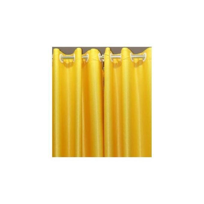Curtain 2PC Mustered yellow (1.5M Each) + FREE SHEER