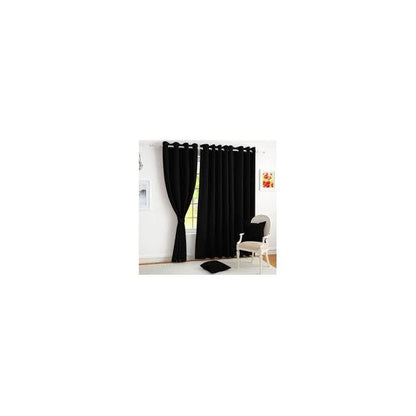 2Pcs Curtains  black (1.5M Each) + 1Pc FREE  WHITE SHEER 2M