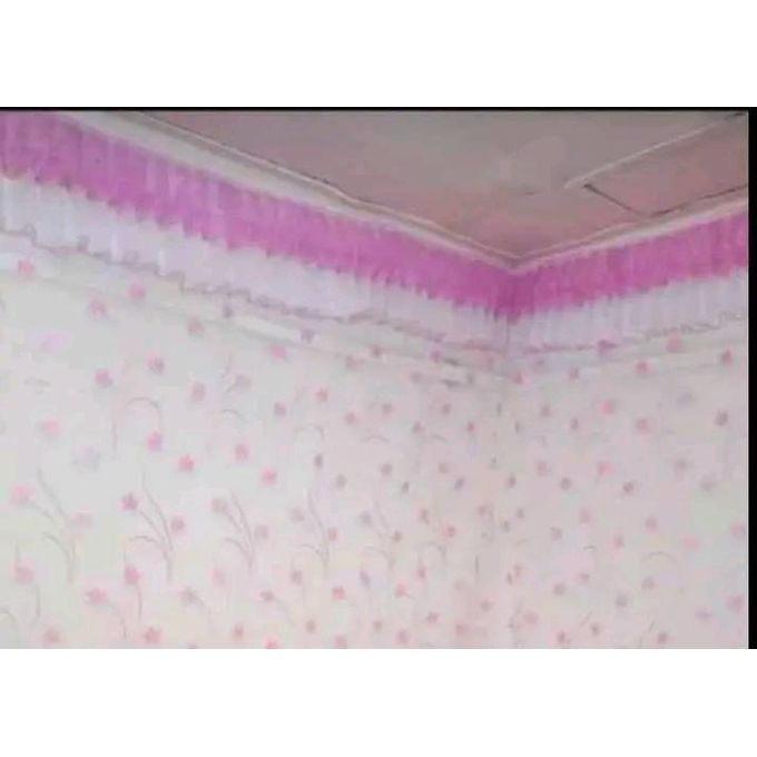 2PCS PURPLE CURTAIN 3M(1.5m each)+ 2M FREE floral SHEER ELEGANT LIVING ROOM