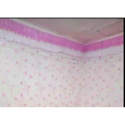 2PCS PURPLE CURTAIN 3M(1.5m each)+ 2M FREE floral SHEER ELEGANT LIVING ROOM