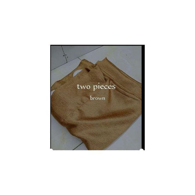 BEIGE CURTAINS 2Pcs (1.5m)each 2M WHITE SHEER For Living Room Window And Door