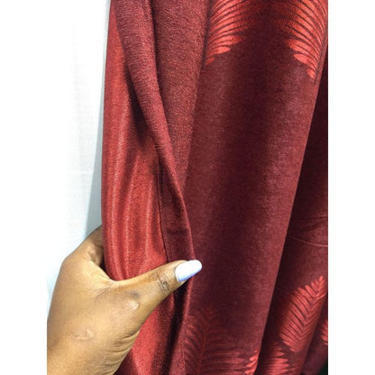 2PCS Modern Window Curtains Red Patterned Measuring 2M+2M With A 1Pc Sheer 3M. Ideal For Living Room/bedroom/dining Room/study Room/home Office (exclusive Sheer). With White Plastic Eyelets