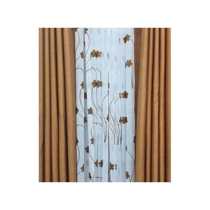 Beige Curtain 2Pcs (1.5m)each 2M White sheer For living room window and door