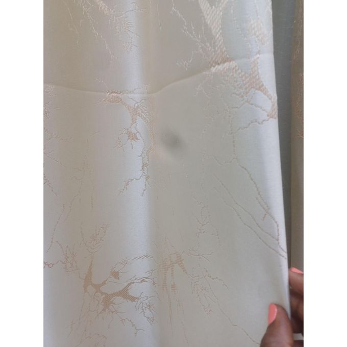2PCS Modern Window Curtains Beige With Patterns Measuring 2M+2M With A 1Pc Sheer 3M. Ideal For Living Room/bedroom/dining Room/study Room/home Office (exclusive Sheer). With White Plastic Eyelets