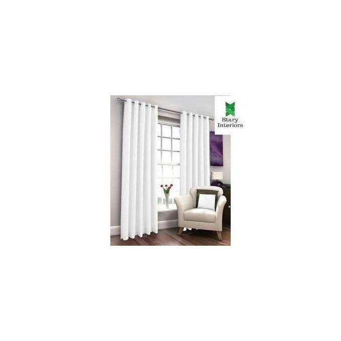 2pcs White Blackout Curtain (1.5m +1.5m) with a 2m Free sheer