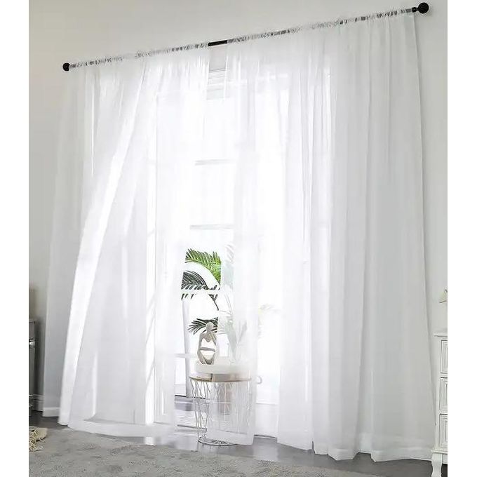 2Pcs New Arrival White Sheer with Rod Pocket Header (1.5m+1.5m)