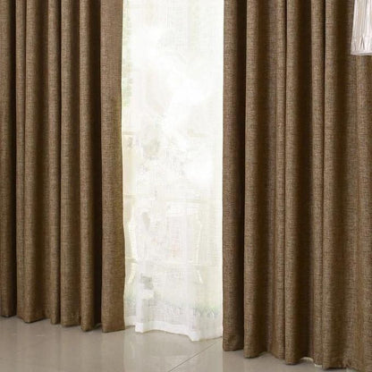 1Pcs 1.5M Brown Curtain WITH 1.5M White heavy Sheers