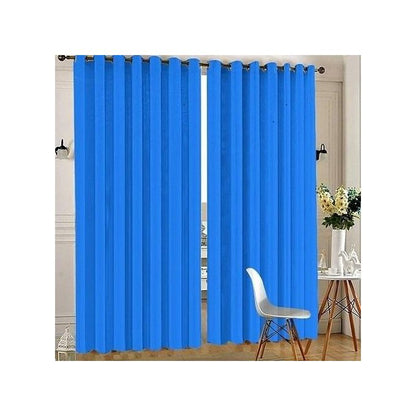 Sky Blue Curtain 2Pcs (1.5m)each 2M White sheer For living room window and door