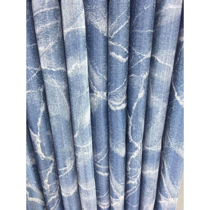 2PCS Modern Window Curtains Blue Patterned Measuring 2M+2M With A 1Pc Sheer 3M. Ideal For Living Room/bedroom/dining Room/study Room/home Office (exclusive Sheer). With White Plastic Eyelets