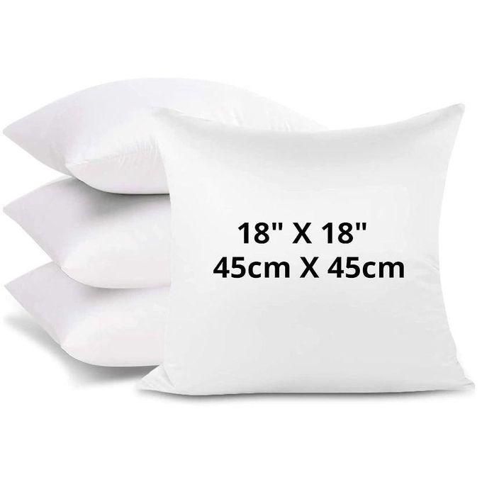 Fiber Solid Throw Pillows Pack Of 4 (White) - 18x18inch(45x45cm)