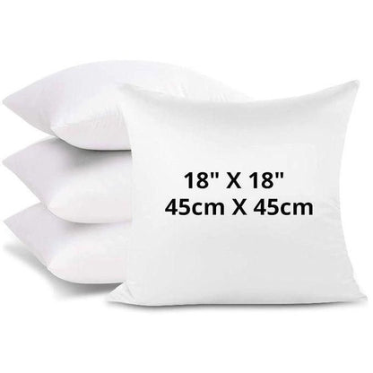 Fiber Solid Throw Pillows Pack Of 4 (White) - 18x18inch(45x45cm)