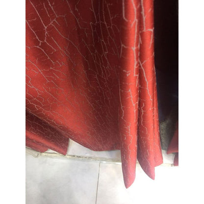 2PCS Modern Window Curtains Red Patterned Measuring 2M+2M With A 1Pc Sheer 3M. Ideal For Living Room/bedroom/dining Room/study Room/home Office (exclusive Sheer). With White Plastic Eyelets