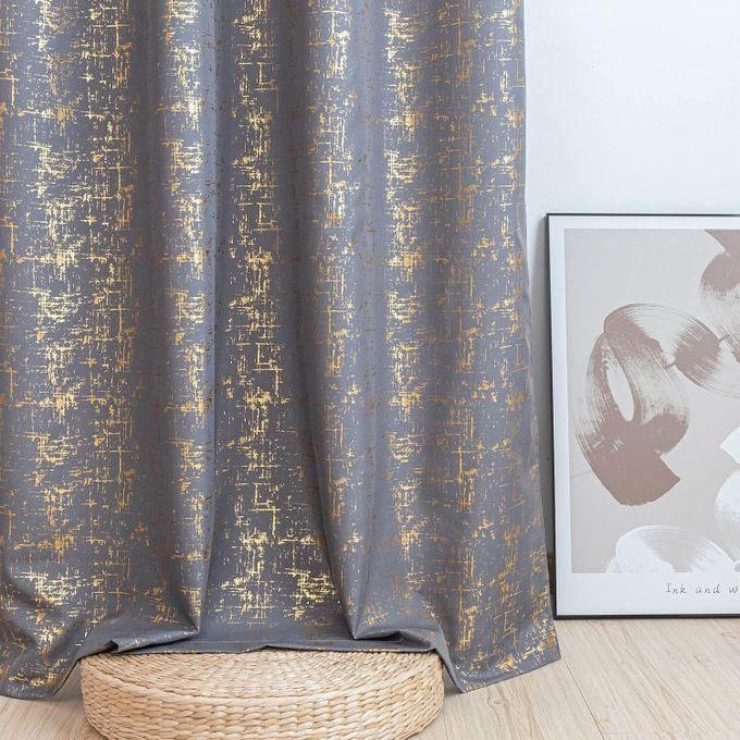 GREY blackout velvet curtain comes as a 4M (2M+2M)+ 3m SHEER  AND both have eyelet header design which are long enough to cover your window with the height of 225cm.