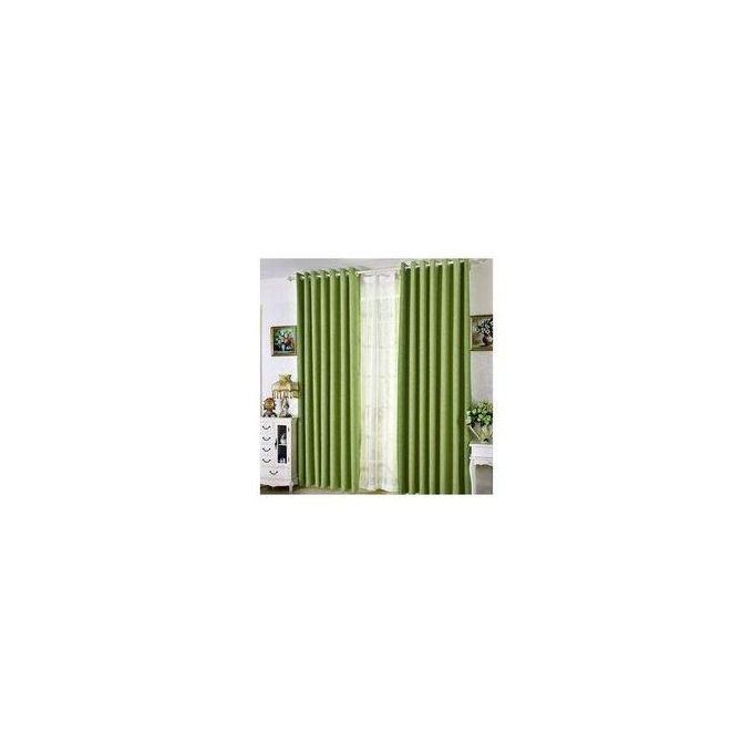 Modern GREEN Curtains (2 panels 1.5m each) with a 2m WHITE sheer