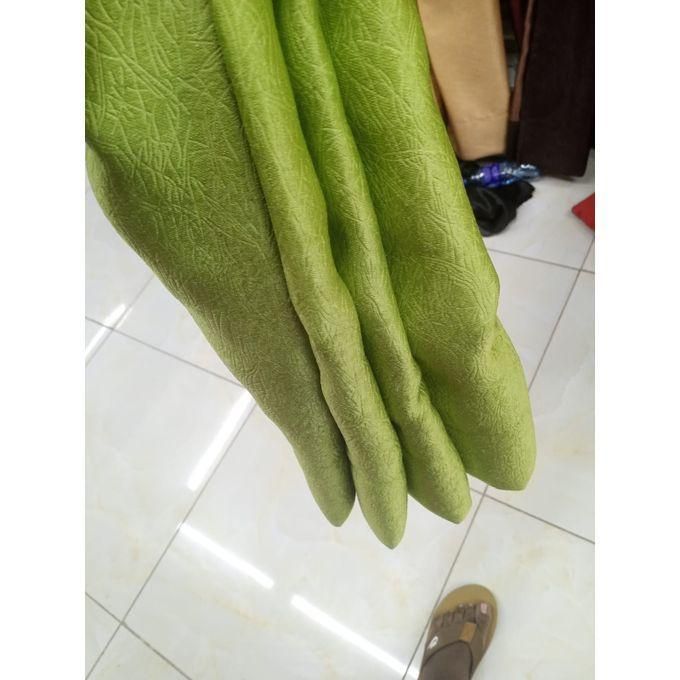 2PCS GREEN CURTAIN 3M(1.5m each)+ 2M FREE floral SHEER ELEGANT LIVING ROOM