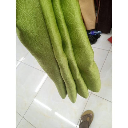 2PCS GREEN CURTAIN 3M(1.5m each)+ 2M FREE floral SHEER ELEGANT LIVING ROOM