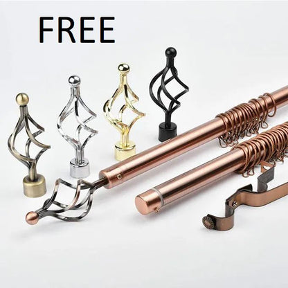 Orange CURTAINS 2Pcs (1.5m Each) Each 2M WHITE SHEER With FREE 2m Single Curtain Rod – Elegant Window Drapes For Living Room & Bedroom