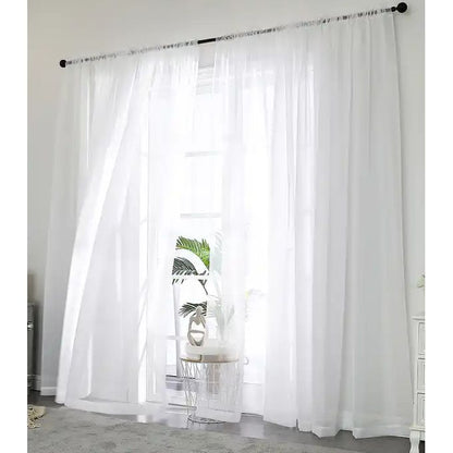 2pcs White Blackout Curtain (1.5m +1.5m) with a 2m Free sheer