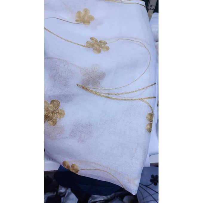 2Pcs Special Gold Curtains 3M (1.5M +1.5M) + 1Pc FREE White Embroidered Sheer (2M) window with a length of 1.5 meters  is best served by a 3-meter curtain.