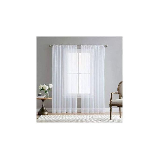 2Pcs (2M Each) Brown Window Curtains For Living Room  + FREE 3M White SHEER