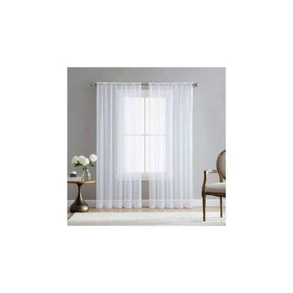 2Pcs (2M Each) Brown Window Curtains For Living Room  + FREE 3M White SHEER