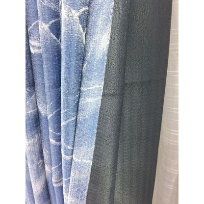 2PCS Modern Window Curtains Blue Patterned Measuring 2M+2M With A 1Pc Sheer 3M. Ideal For Living Room/bedroom/dining Room/study Room/home Office (exclusive Sheer). With White Plastic Eyelets