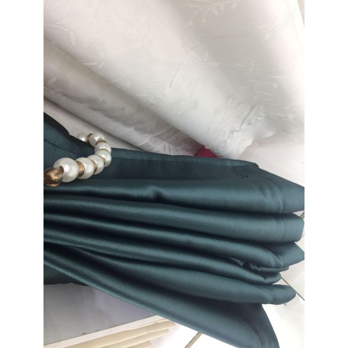 2PCS Modern Window Curtains Turquoise Green Patterned Measuring 2M+2M With A 1Pc Sheer 3M. Ideal For Living Room/bedroom/dining Room/study Room/home Office (exclusive Sheer). With White Plastic Eyelets