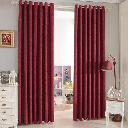2PCS MAROON CURTAIN 3M(1.5m each)+ 2M FREE floral SHEER ELEGANT LIVING ROOM
