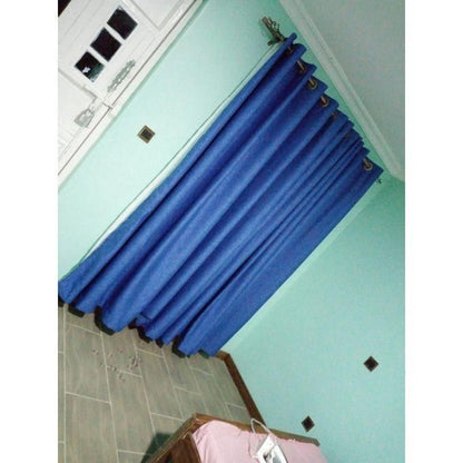 2PCS SKY BLUE CURTAIN 3M(1.5m each)+ 2M FREE floral SHEER ELEGANT LIVING ROOM