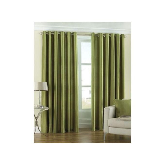 Modern GREEN Curtains (2 panels 1.5m each) with a 2m WHITE MATCHING sheer