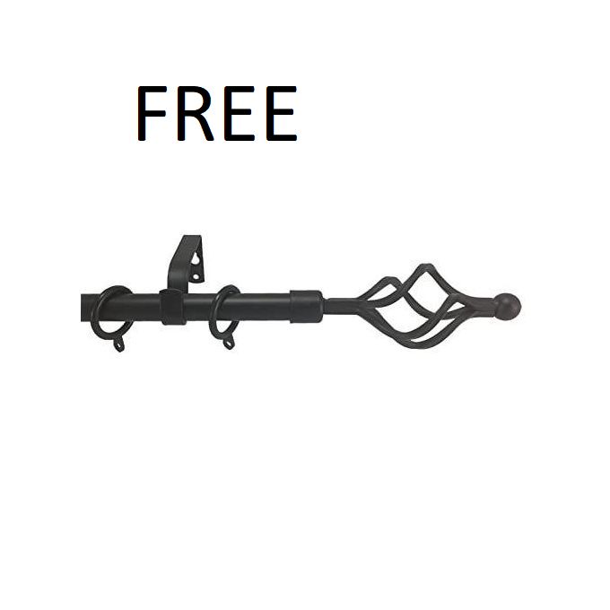 Orange CURTAINS 2Pcs (1.5m Each) Each 2M WHITE SHEER With FREE 2m Single Curtain Rod – Elegant Window Drapes For Living Room & Bedroom