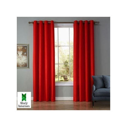 2PCS RED CURTAIN 3M(1.5m each)+ 2M FREE floral SHEER ELEGANT LIVING ROOM