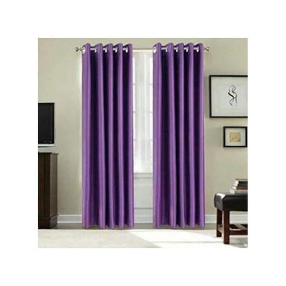 2PCS PURPLE CURTAIN 3M(1.5m each)+ 2M FREE floral SHEER ELEGANT LIVING ROOM