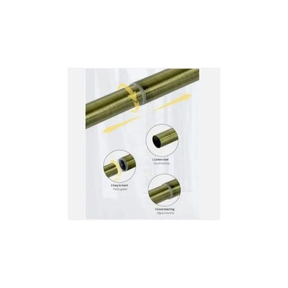 Mustard Yellow CURTAINS 2Pcs (1.5m Each) Each 2M WHITE SHEER With FREE 2m Single Curtain Rod – Elegant Window Drapes For Living Room & Bedroom.