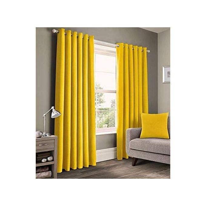 2PCS MUSTARD YELLOW  CURTAIN 3M(1.5m each)+ 2M FREE floral SHEER ELEGANT LIVING ROOM