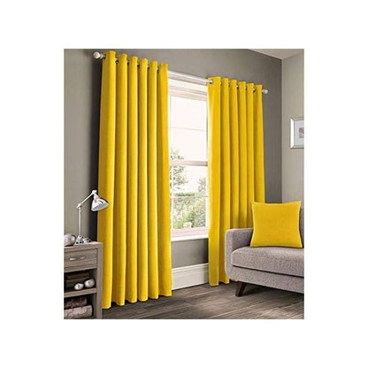 2PCS MUSTARD YELLOW  CURTAIN 3M(1.5m each)+ 2M FREE floral SHEER ELEGANT LIVING ROOM