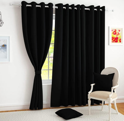 Black Curtain for Living room window and door. Comes as a package of 2pcs 6M(3M+3M) WITHOUT A SHEER.