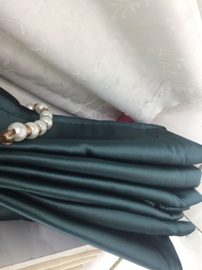 4M Green Curtain made of Heavy Fabric (2M+2M) Plus White Sheer (3M)