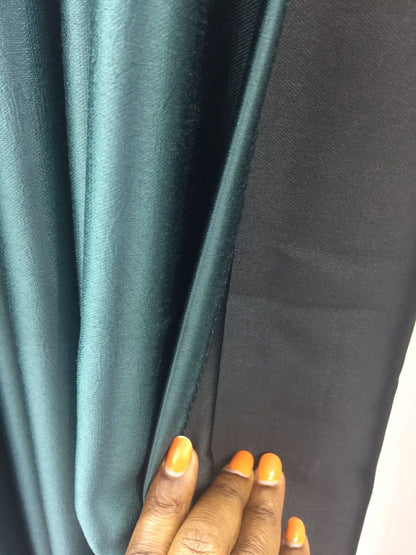 4M Green Curtain made of Heavy Fabric (2M+2M) Plus White Sheer (3M)