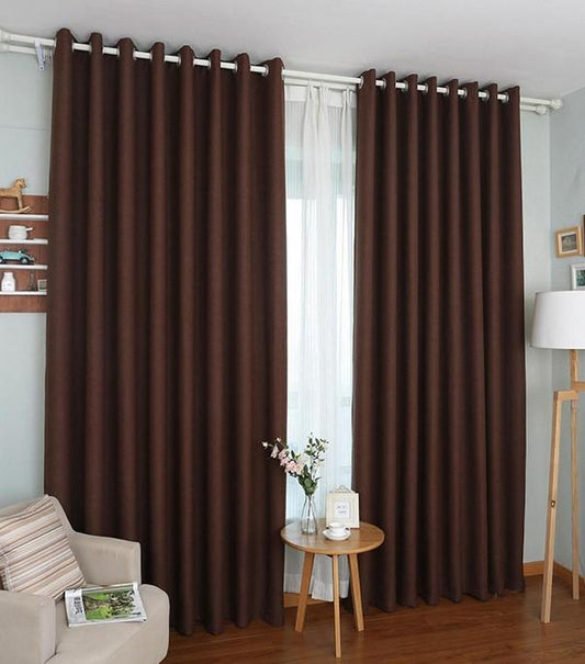 Brown Curtains 2Pcs (1.5M+1.5M)